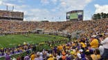Dowdy-Ficklen Stadium during an East Carolina Pirates and Virginia Tech Hokies football game.