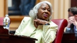 Sen. Louise Lucas, D-Portsmouth, listens during a reconvened legislative session to vote on Gov. Abigail Spanberger's amendments to the Virginia budget, Monday, June 29, 2026 at the Virginia State Capitol in Richmond, Va.