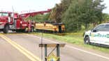 An overturned buss