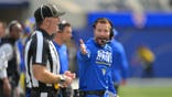 Sean McVay reacts on the sideline at SoFi Stadium.