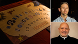 Composite image of Ryan Bethea, Fr. Carlos Martins, and ouija board.