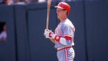 Todd Benzinger of the Cincinnati Reds stands at the plate preparing to bat.