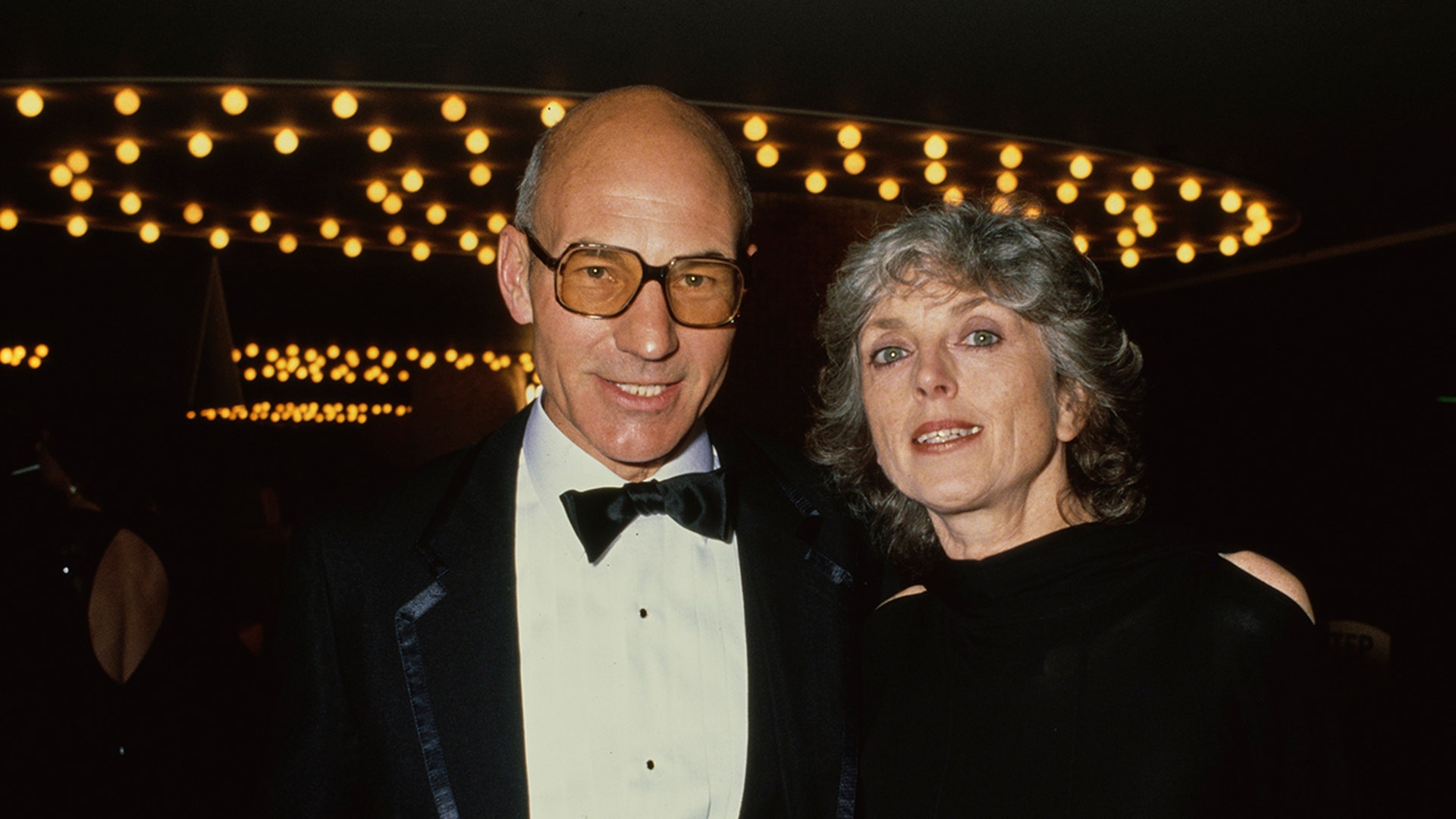 Patrick Stewart and Sheila Falconer at the Golden Globes in Los Angeles in January 1988.
