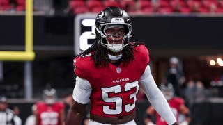 Falcons rookie Kendal Daniels stretchered off field after helmet-to-knee collision in scary scene