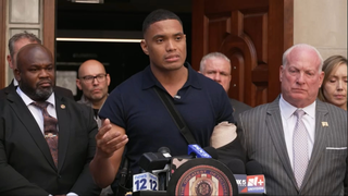 NYPD detective who survived stabbing attack makes first public remarks since leaving hospital