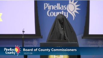 Woman in burka plays Islamic call to prayer at county meeting, gets escorted out - Fox News
