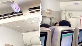 Water pours from plane ceiling, drenching passengers midflight in startling viral video - Fox News