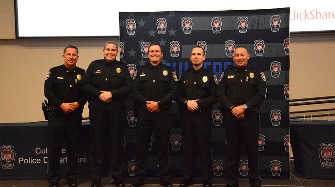 Officers who helped save a man from a burning house fire received valor awards from the Culpeper Police Department.