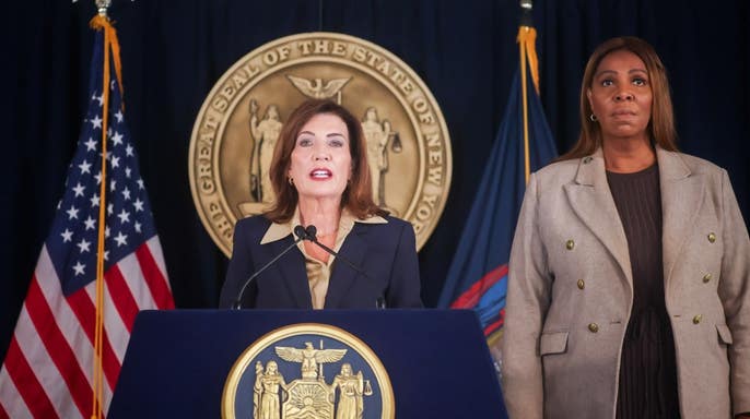 New York Governor Kathy Hochul and New York Attorney General Letitia James