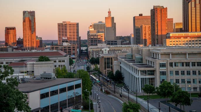A skyline view of St. Paul, Minnesota