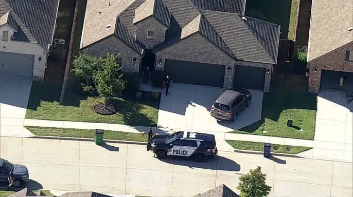 image shows aerial of scene