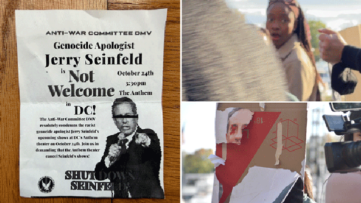 Anti-Israel demonstrators yell at Seinfeld fans outside DC comedy show - Fox News