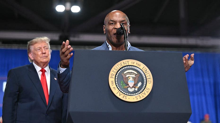 Trump brings Mike Tyson on stage at Syracuse rally, jokes that he is Bruce Blakeman's personal security