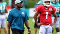 Miami Dolphins head coach Brian Flores and quarterback Tua Tagovailoa never had warm feelings for each other. (Susan Stocker/South Florida Sun Sentinel/Tribune News Service via Getty Images) - Fox News