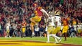 USC Trojans QB Caleb Williams runs for a TD vs. the Notre Dame Fighting Irish at the Coliseum in Los Angeles. (Gina Ferazzi /Los Angeles Times via Getty Images) - Fox News