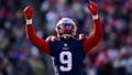 Patriots linebacker Matthew Judon celebrates during the first quarter against the New York Jets. (Photo by Billie Weiss/Getty Images) - Fox News