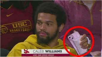 Social Media Roasts Caleb Williams' Look At Women's Basketball Game