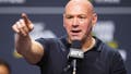 LAS VEGAS, NEVADA - APRIL 11: UFC CEO Dana White is seen on stage during the UFC 300 press conference at MGM Grand Garden Arena on April 11, 2024 in Las Vegas, Nevada.  (Photo by Jeff Bottari/Zuffa LLC via Getty Images)