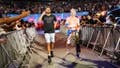 NEW YORK, NEW YORK - JUNE 28: (L-R) Indiana Pacers' point guard Tyrese Haliburton and WWE United States Champion Logan Paul make their entrance for Paul's Money in the Bank qualifying triple threat match during WWE SmackDown at Madison Square Garden on June 28, 2024 in New York City.  (Photo by WWE/Getty Images)