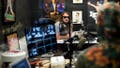 MANHATTAN, NY.  - May 10: PFT Commenter recording a new podcast episode at the office of Barstool Sports in Manhattan, New York. PFT Commenter is the co-host of the nation's top-rated podcast "Pardon My Take" and the face of the popular controversial sports media site, Barstool sports. 2018.
(Photo by Demetrius Freeman/For The Washington Post via Getty Images)