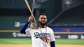 ARLINGTON, TEXAS - JULY 15: Teoscar Hernandez #37 of Los Angeles Dodgers pose after winning the T-Mobile Home Run Derby at Globe Life Field on July 15, 2024 in Arlington, Texas.  (Photo by Gene Wang/Getty Images)