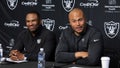 HENDERSON, NEVADA - NOVEMBER 01: Interim general manager Champ Kelly (L) and interim head coach Antonio Pierce of the Las Vegas Raiders attend a news conference at the Las Vegas Raiders Headquarters/Intermountain Healthcare Performance Center on November 01, 2023 in Henderson, Nevada. The Raiders fired head coach Josh McDaniels and general manager Dave Ziegler yesterday. (Photo by Ethan Miller/Getty Images) - Fox News