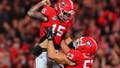 ATHENS, GEORGIA - NOVEMBER 16: Carson Beck #15 and Dylan Fairchild #53 of the Georgia Bulldogs celebrate after a touchdown during the second quarter against the Tennessee Volunteers at Sanford Stadium on November 16, 2024 in Athens, Georgia. (Photo by Kevin C. Cox/Getty Images) - Fox News