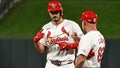 ST LOUIS, MISSOURI - SEPTEMBER 16: Nolan Arenado #28 of the St. Louis Cardinals celebrates after hitting an RBI single against the Pittsburgh Pirates in the fourth inning at Busch Stadium on September 16, 2024 in St Louis, Missouri. (Photo by Joe Puetz/Getty Images) - Fox News