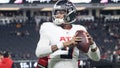 LAS VEGAS, NEVADA - DECEMBER 16: Michael Penix Jr. #9 of the Atlanta Falcons warms up prior to a game against the Las Vegas Raiders at Allegiant Stadium on December 16, 2024 in Las Vegas, Nevada. (Photo by Ian Maule/Getty Images) - Fox News