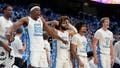 Dec 14, 2024; Chapel Hill, North Carolina, USA; North Carolina Tar Heels bench reacts in the second half at Dean E. Smith Center. Mandatory Credit: Bob Donnan-Imagn Images - Fox News