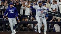 Oct 30, 2024; New York, New York, USA; Los Angeles Dodgers outfielder Teoscar Hernandez (37) and designated hitter Shohei Ohtani (17) celebrate after winning the 2024 MLB World Series against the New York Yankees at Yankee Stadium. Mandatory Credit: Vincent Carchietta-Imagn Images - Fox News
