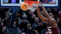 INDIANAPOLIS, IN - DECEMBER 14: Texas A&amp;amp;M Aggies forward Pharrell Payne (21) dunks against the Purdue Boilermakers on December 14th, 2024, at the Indy Classic at Gainbridge Fieldhouse in Indianapolis, Indiana. (Photo by Brian Spurlock/Icon Sportswire via Getty Images) - Fox News